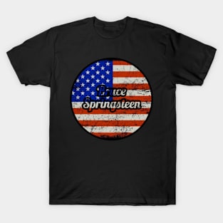 Bruce Springsteen / USA Flag Vintage Style T-Shirt